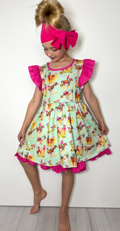 Aqua Rodeo Girls Dress
