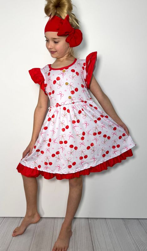 Coquette Cherries Girls Dress
