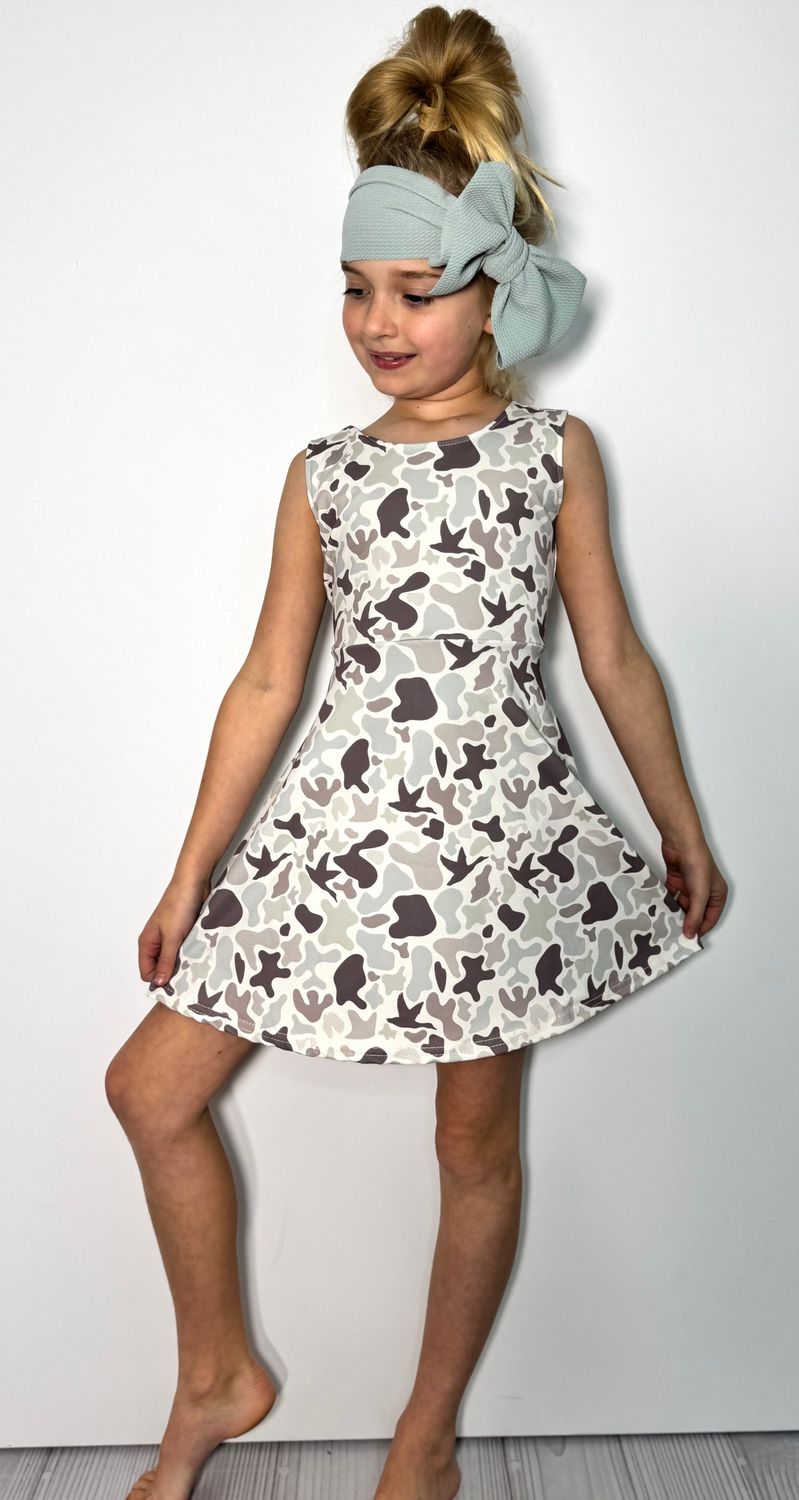 Muted Mallard Camo Girls Dress
