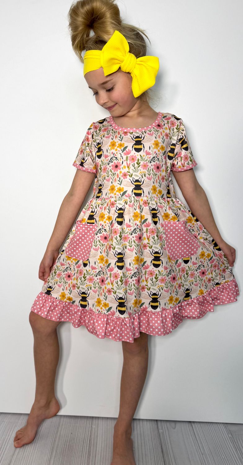 Bee Blooms Girls Dress