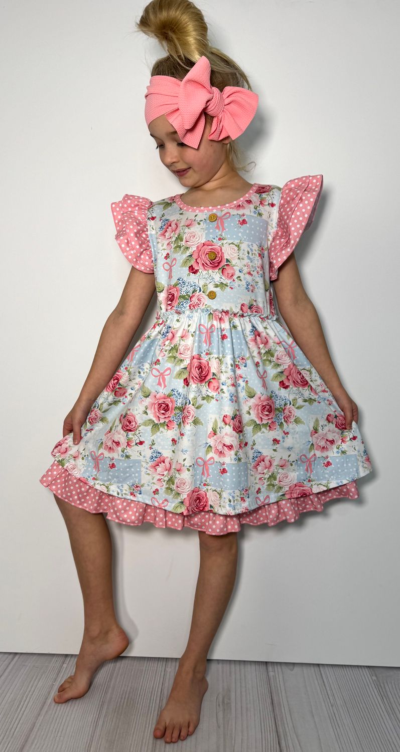 Rose Patch Girls Dress
