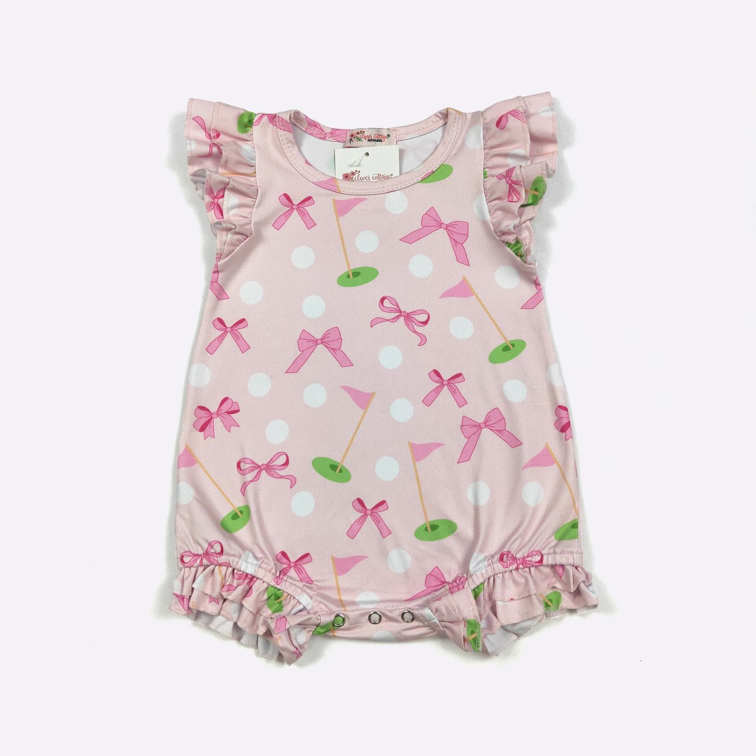 Preppy Pink Golf Baby Romper