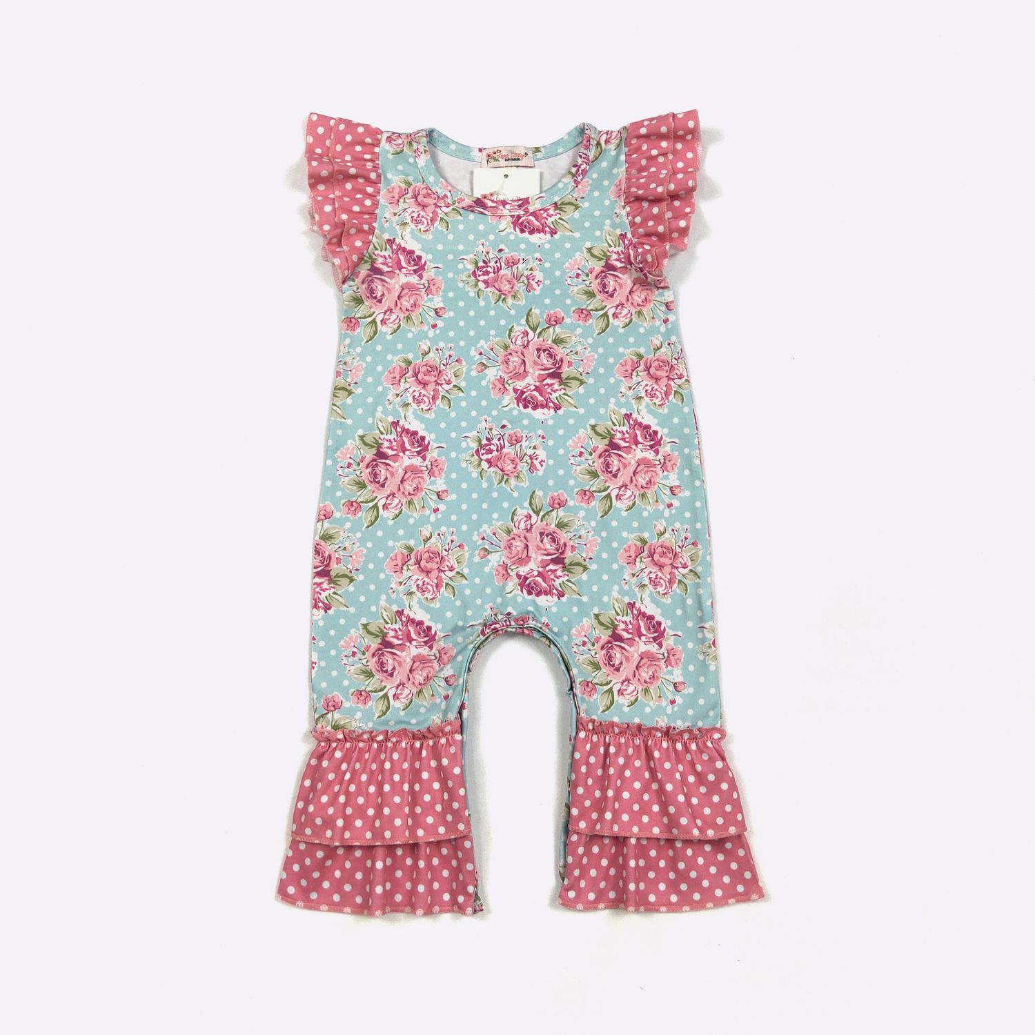 Polka Dot Blossom Baby Romper