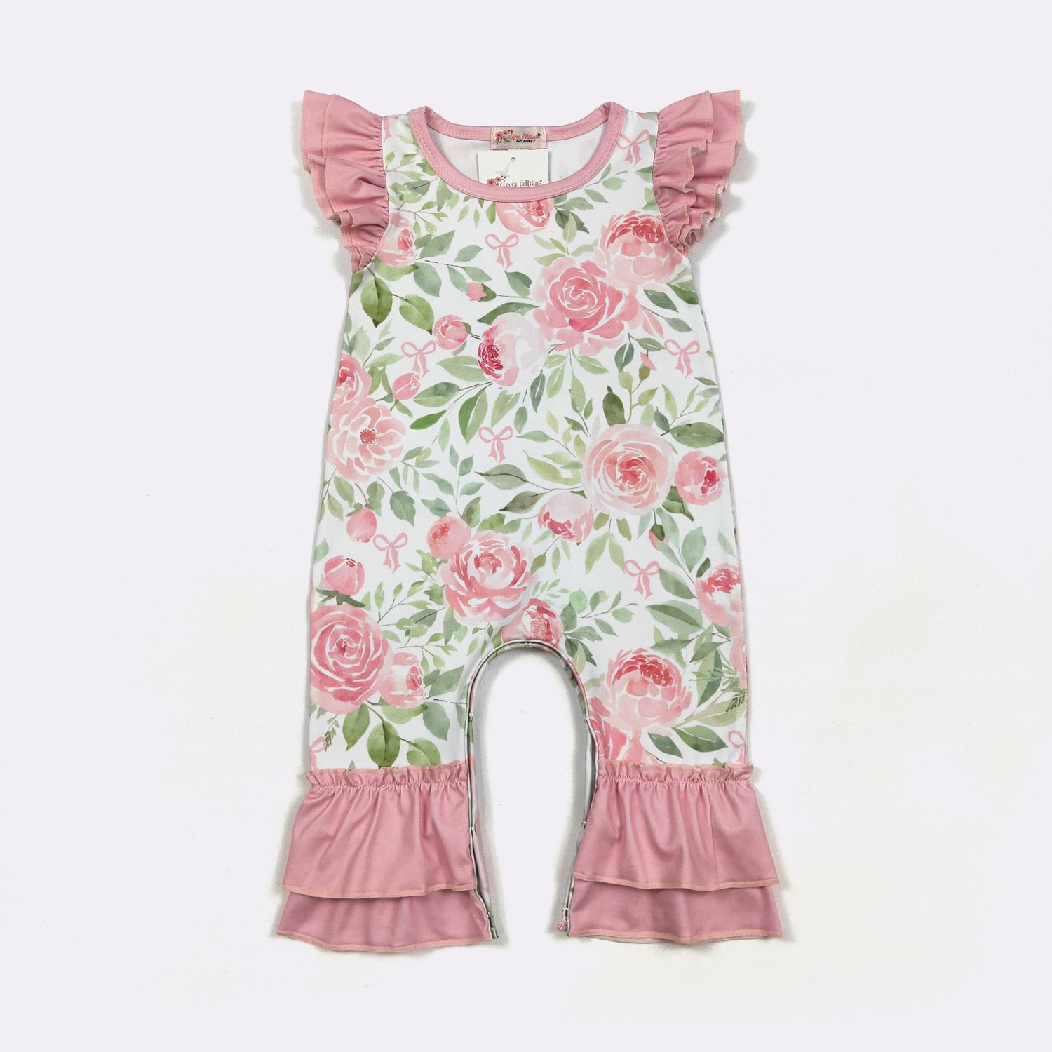 Pink Rose Blossom Baby Romper