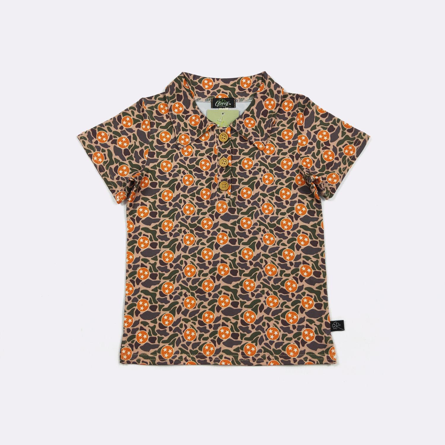 Tri Star Camo Boy Collar Shirt
