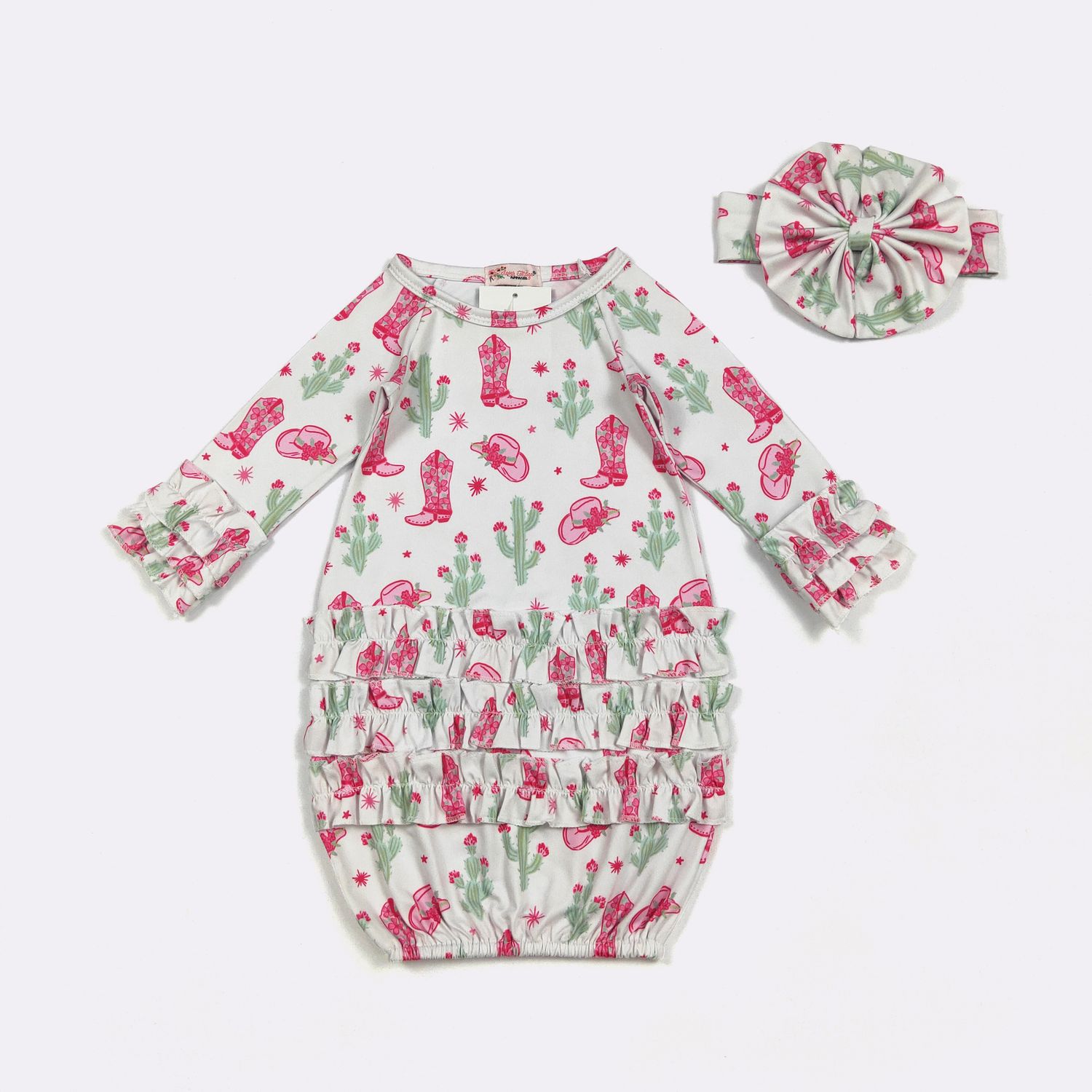 Pink Cactus Blossom Baby Gown