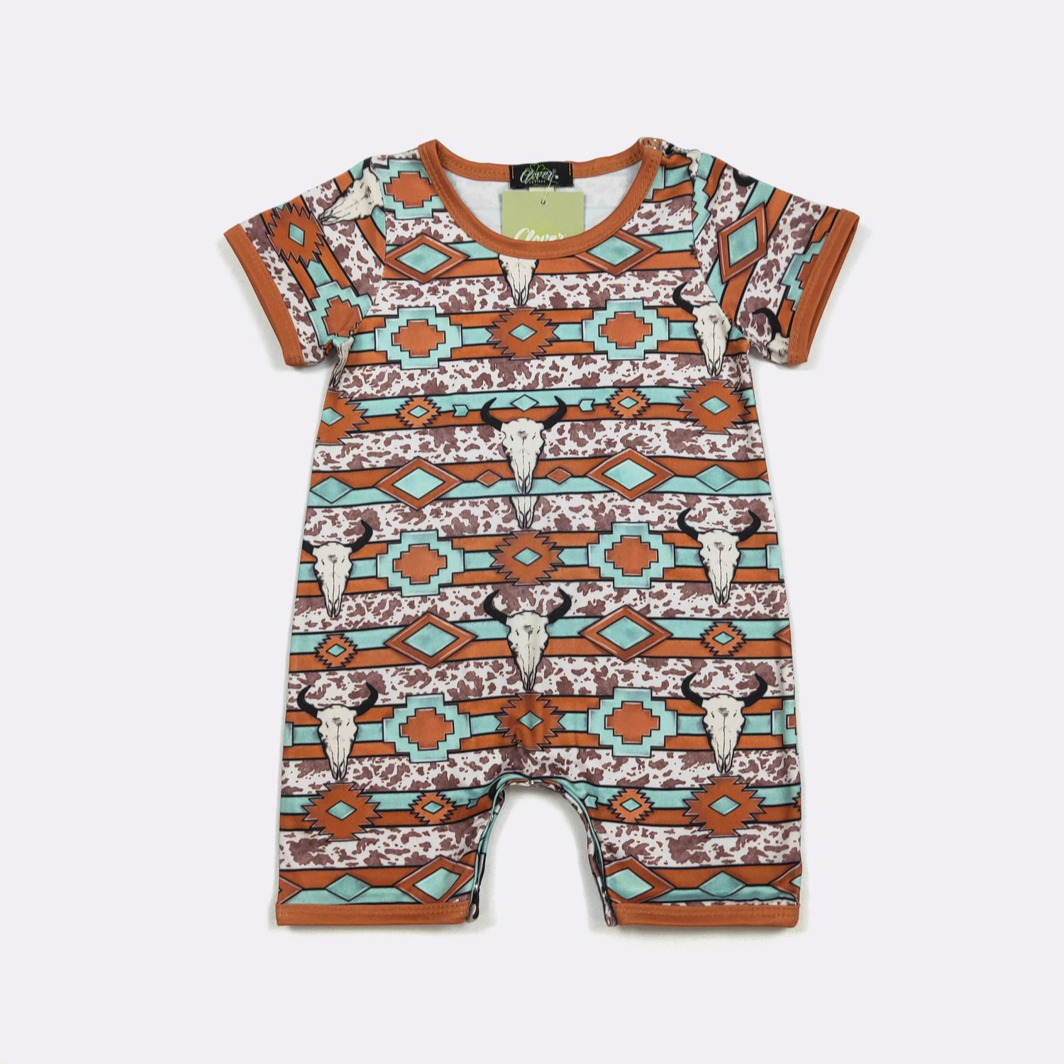 Aztec Longhorn Boy Romper