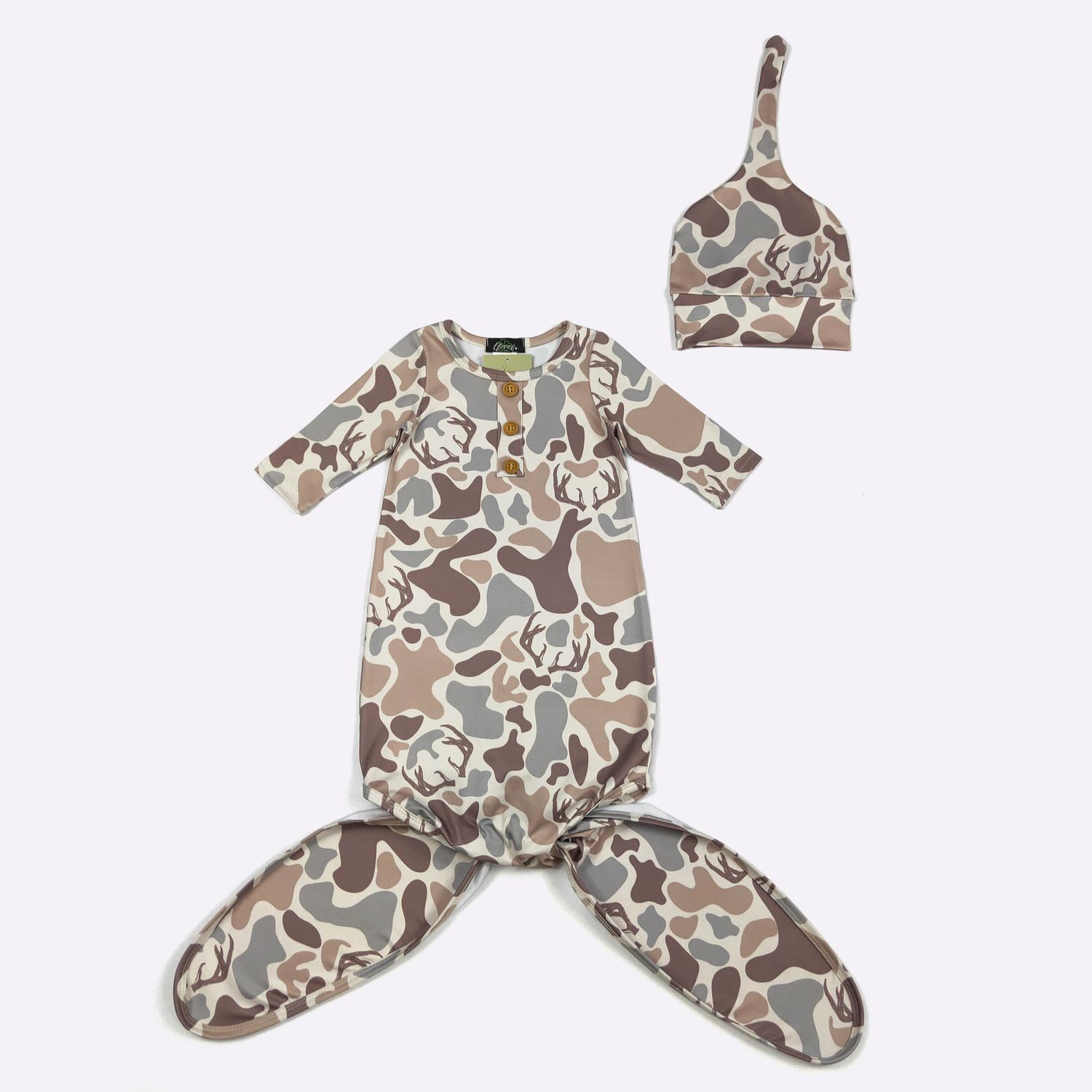 Antler Camo Baby Knotted Gown