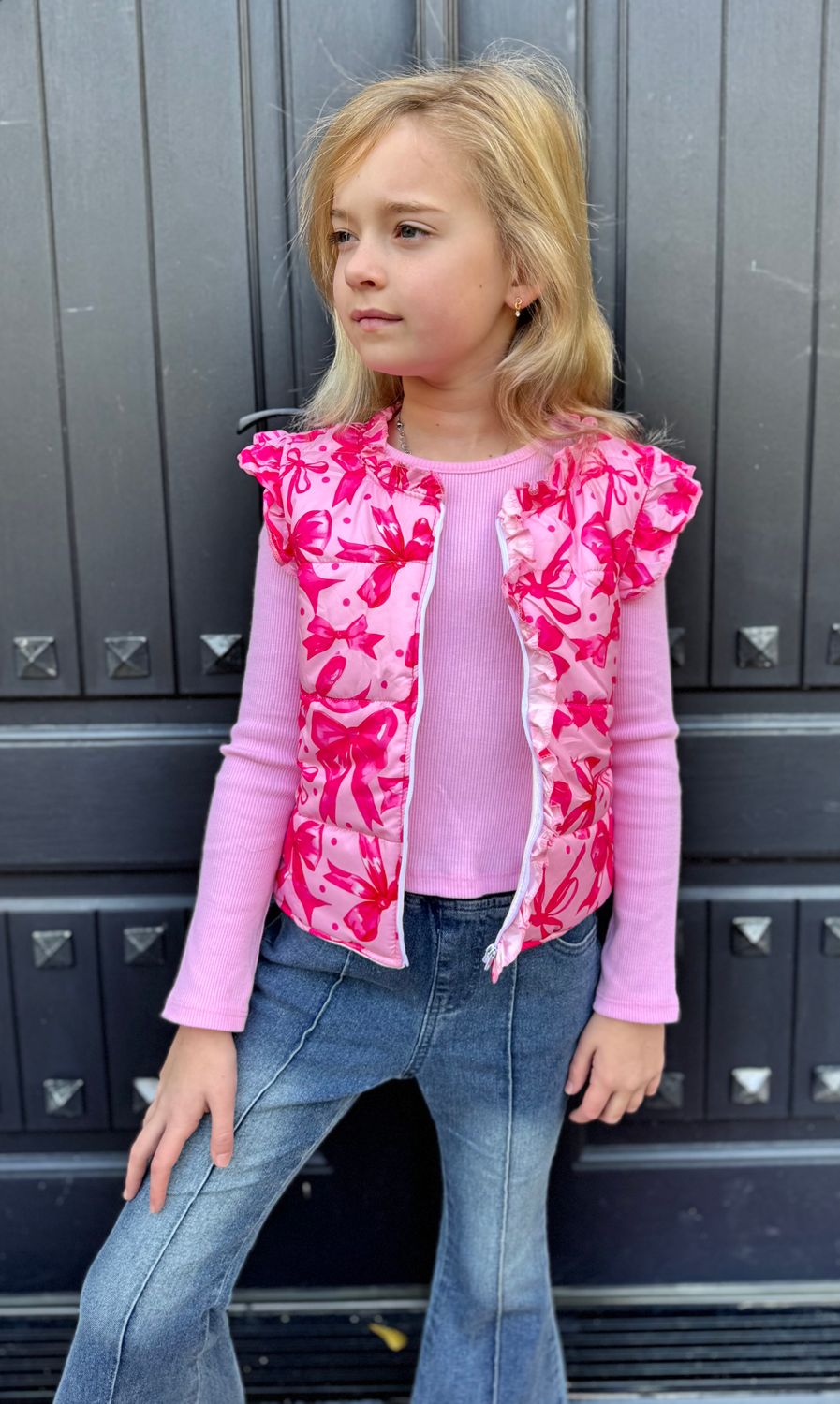 Fuchsia Coquette Girls Vest