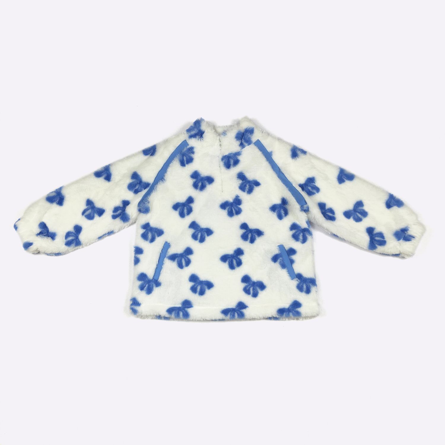 Blue Bow Girls Sherpa