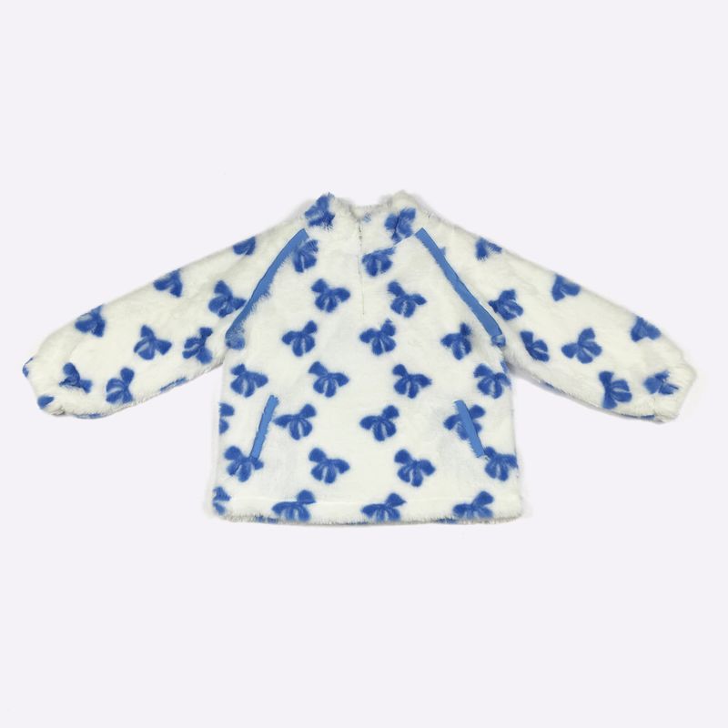 Blue Bow Girls Sherpa