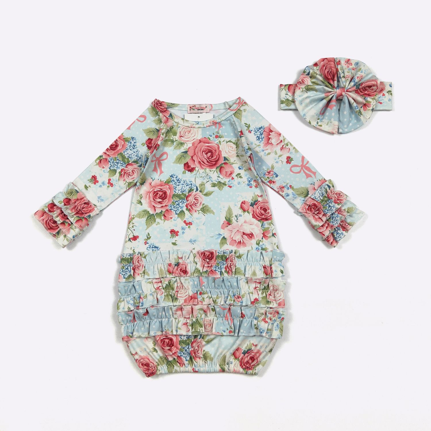 Rose Patch Baby Gown