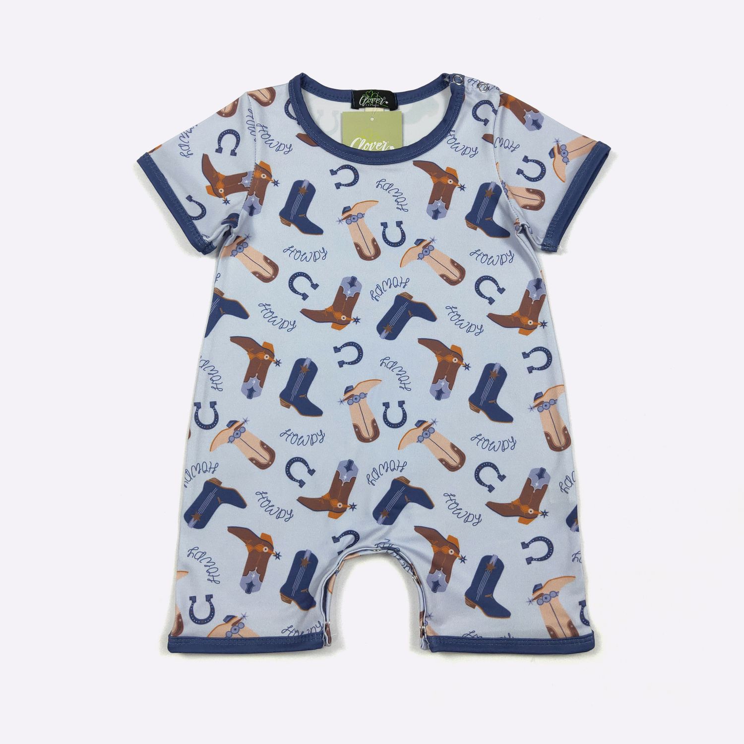 Blue Howdy Boy Romper