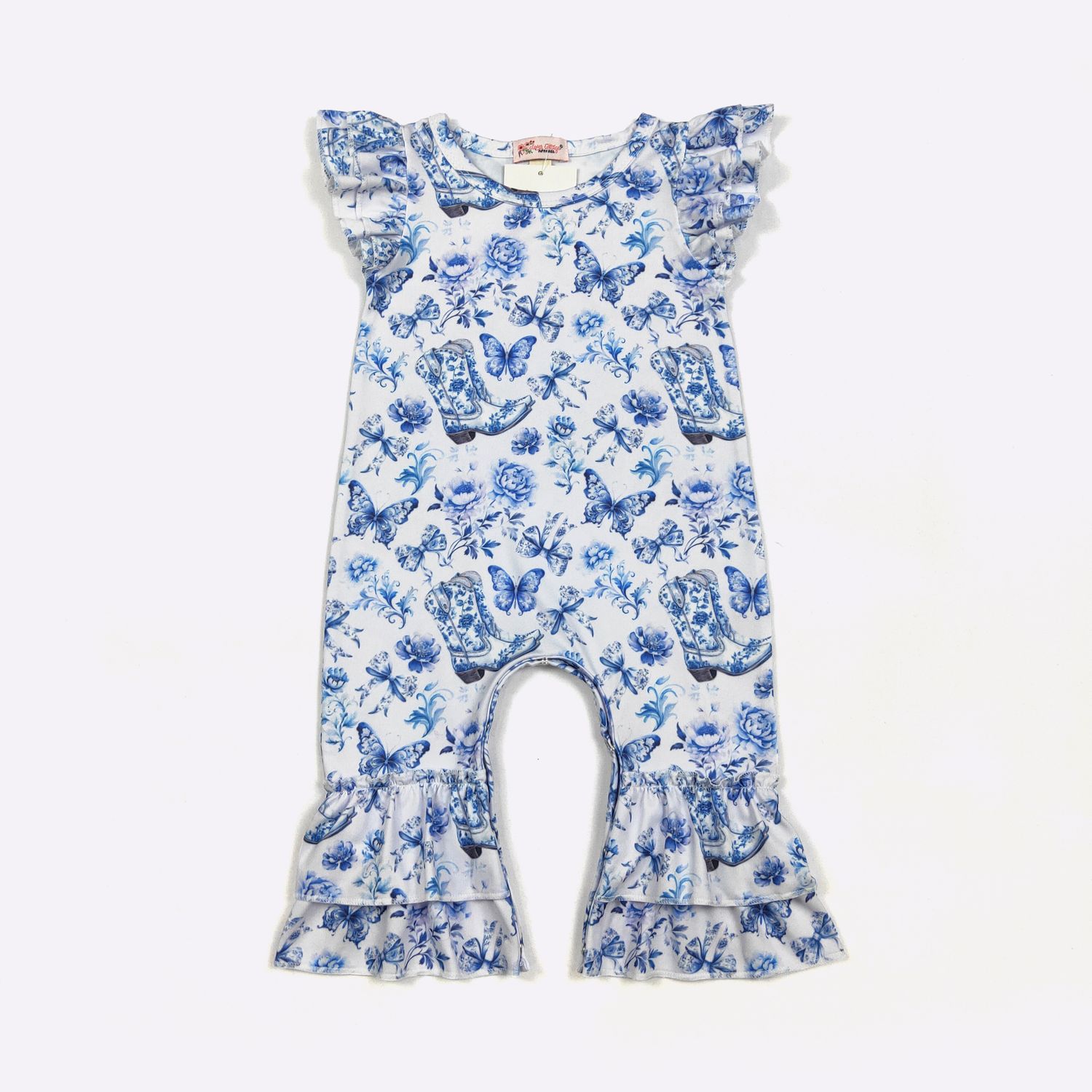 Boots &amp; Butterflies Baby Romper