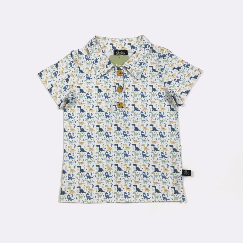 Dino Smiles Boy Collar Shirt