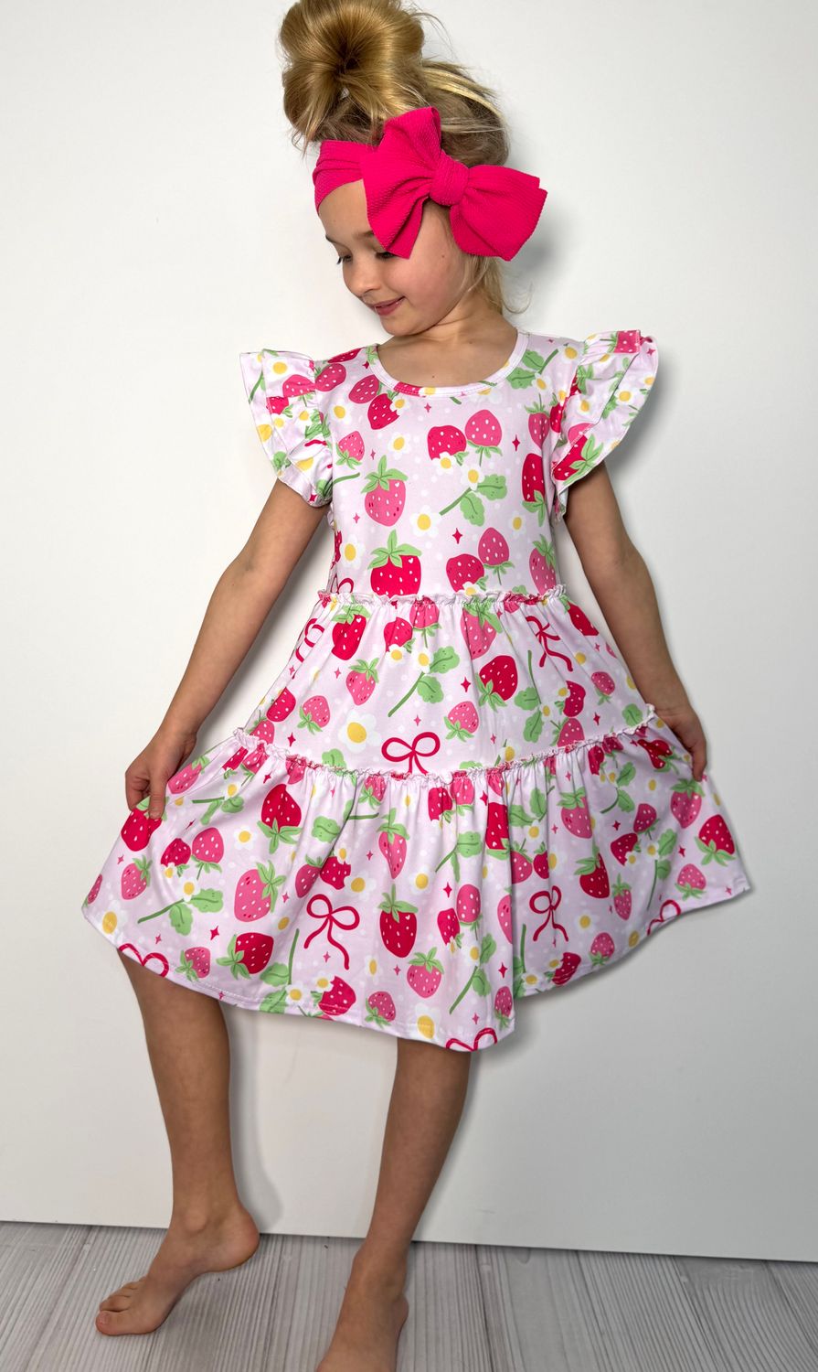 Coquette Strawberry Girls Dress