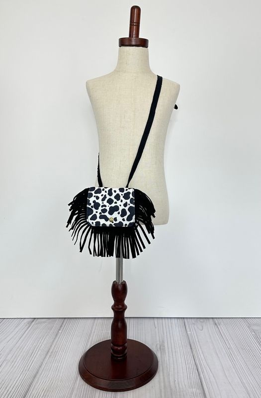 Girls Cow Fringe Purse