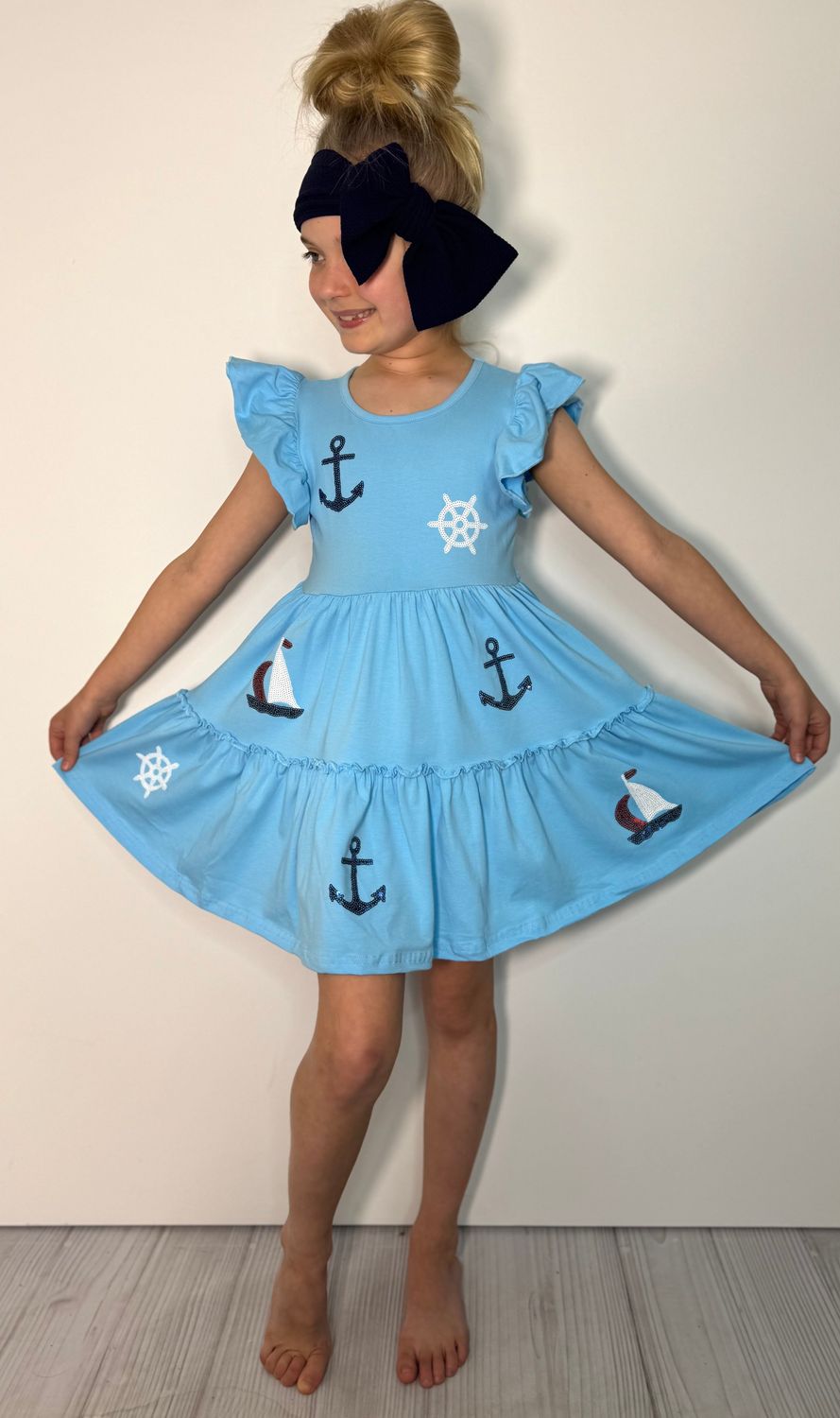 Ahoy Sequin Girls Dress