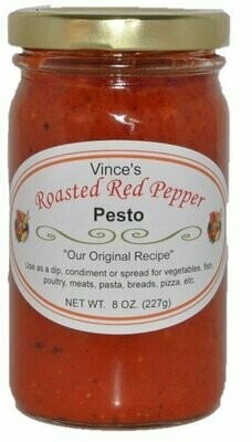 VINCE’S ROASTED RED PEPPER PESTO – 8 OZ