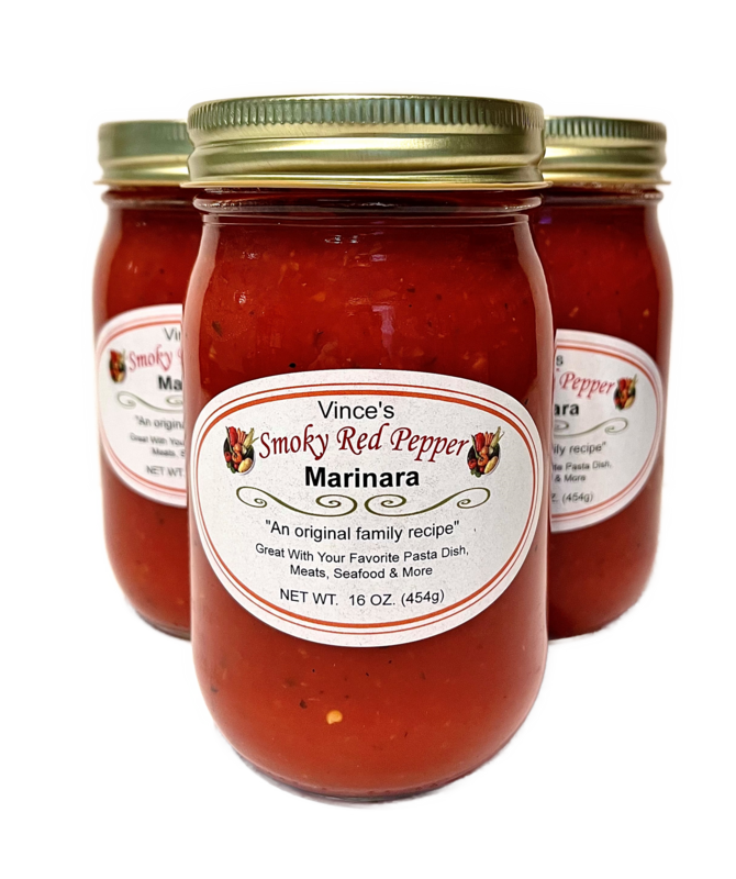 VINCE’S SMOKY RED PEPPER MARINARA – 16 OZ 3 Pack