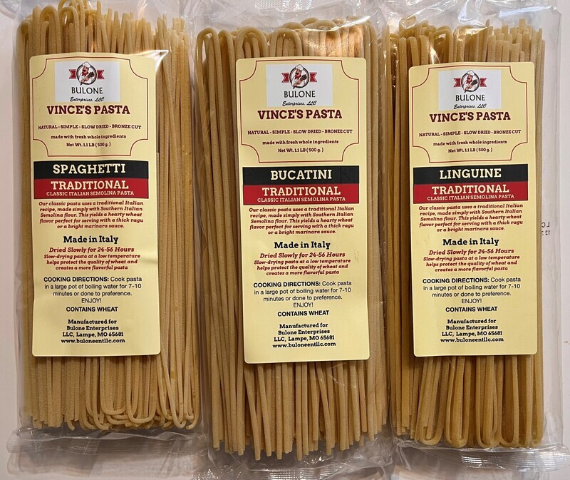 Vince's Traditional Bucatini Pasta, 1 Bag