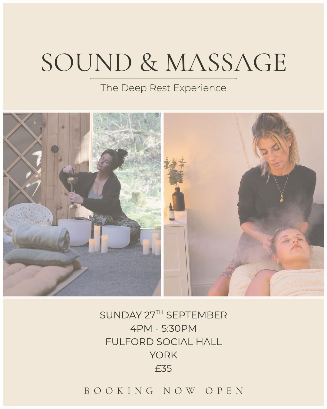 SOUND & MASSAGE - The Deep Rest Experience - 27th September SOUND & MASSAGE - The Deep Rest Experience - 27th September