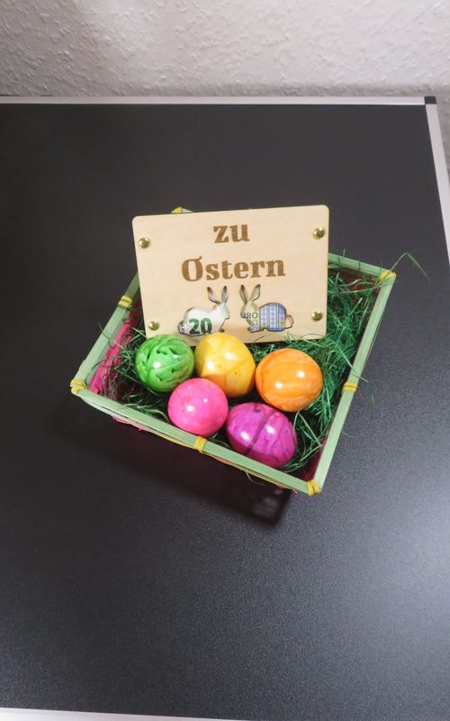 Geldgeschenk-Ostern-Gutscheinverpackung aus Holz, 10x14cm gelasert
