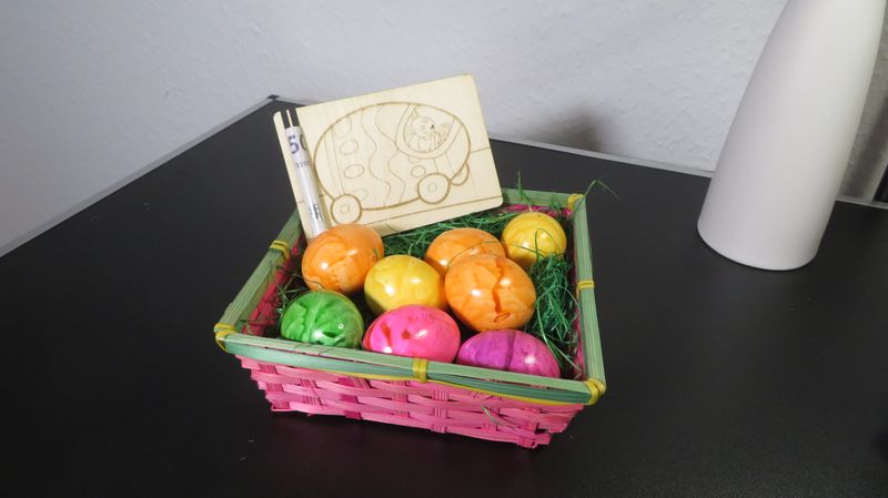 Geldgeschenk-Ostern-Gutscheinverpackung aus Holz, 10x14cm gelasert