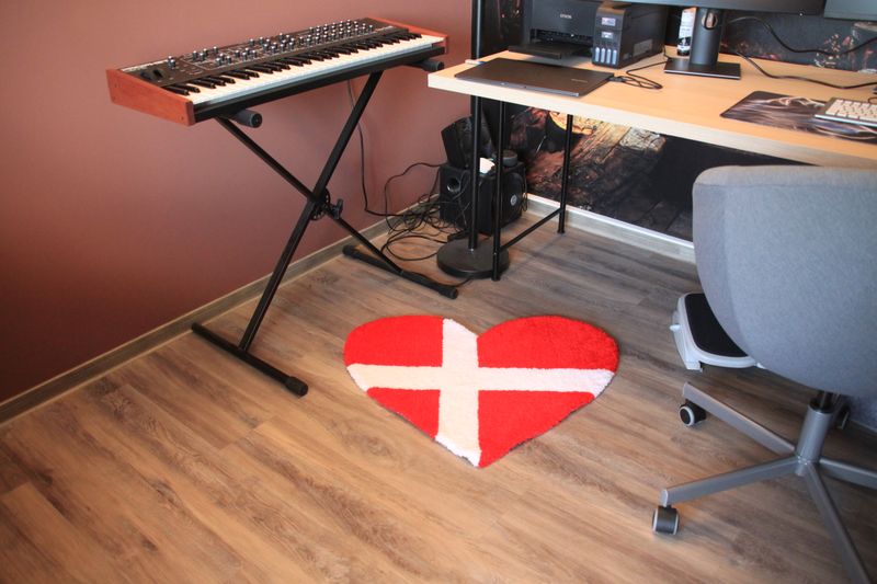 Flaggenteppich "Dänemark" in Herzform