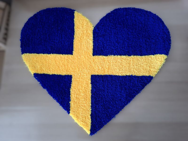 Flaggenteppich "Schweden" in Herzform