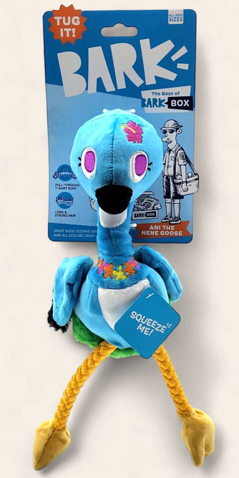 Bark Ani the Nene Goose Hawaiian Bird Blue Plush Dog Toy All Sizes