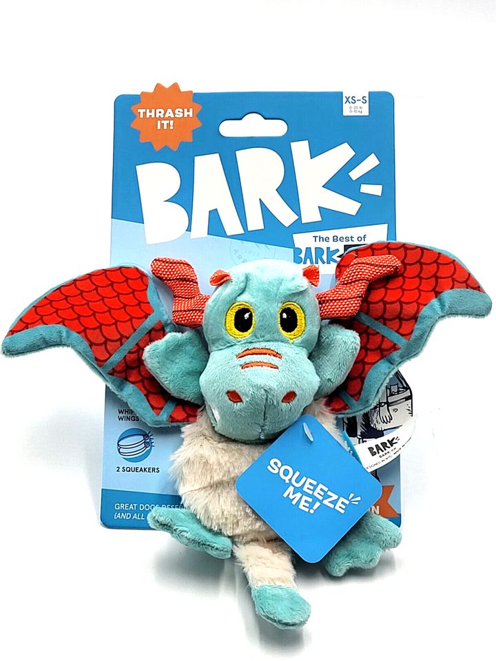 Bark Grimbold The Dragon Blue Red Plush Dog Toy Extra Small / Small