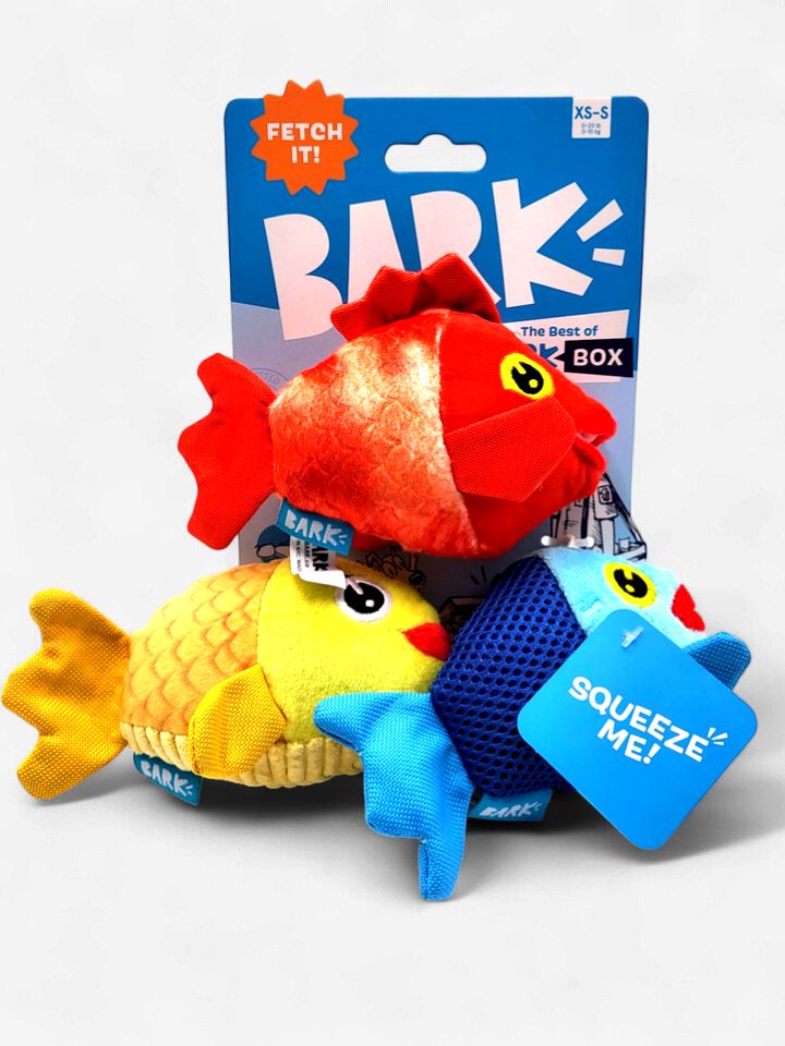 Bark The Groupers Multicolor Fish School Plush Dog Toy Extra Small / Small