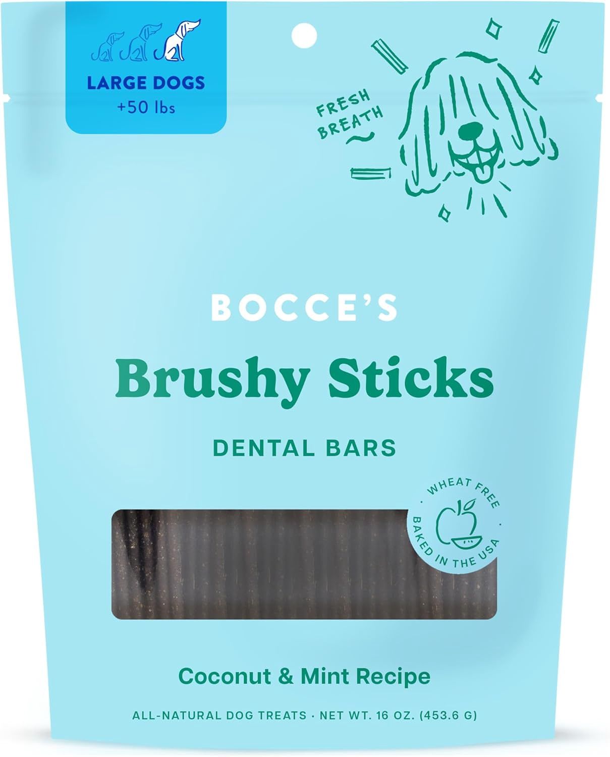 Bocce's Dental Brushy's Stick LG 16Z