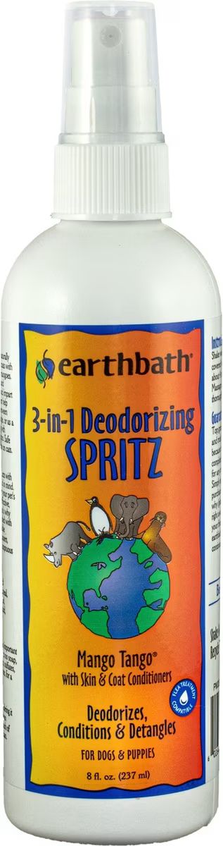 Earthbath 3-IN-1 Deodorizing Spritz for Dogs, Mango Tango 8oz