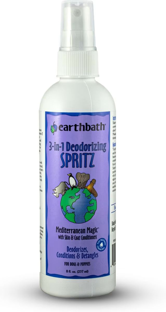 Earthbath 3-IN-1 Deodorizing Spritz for Dogs, Mediterranean Magic 8oz