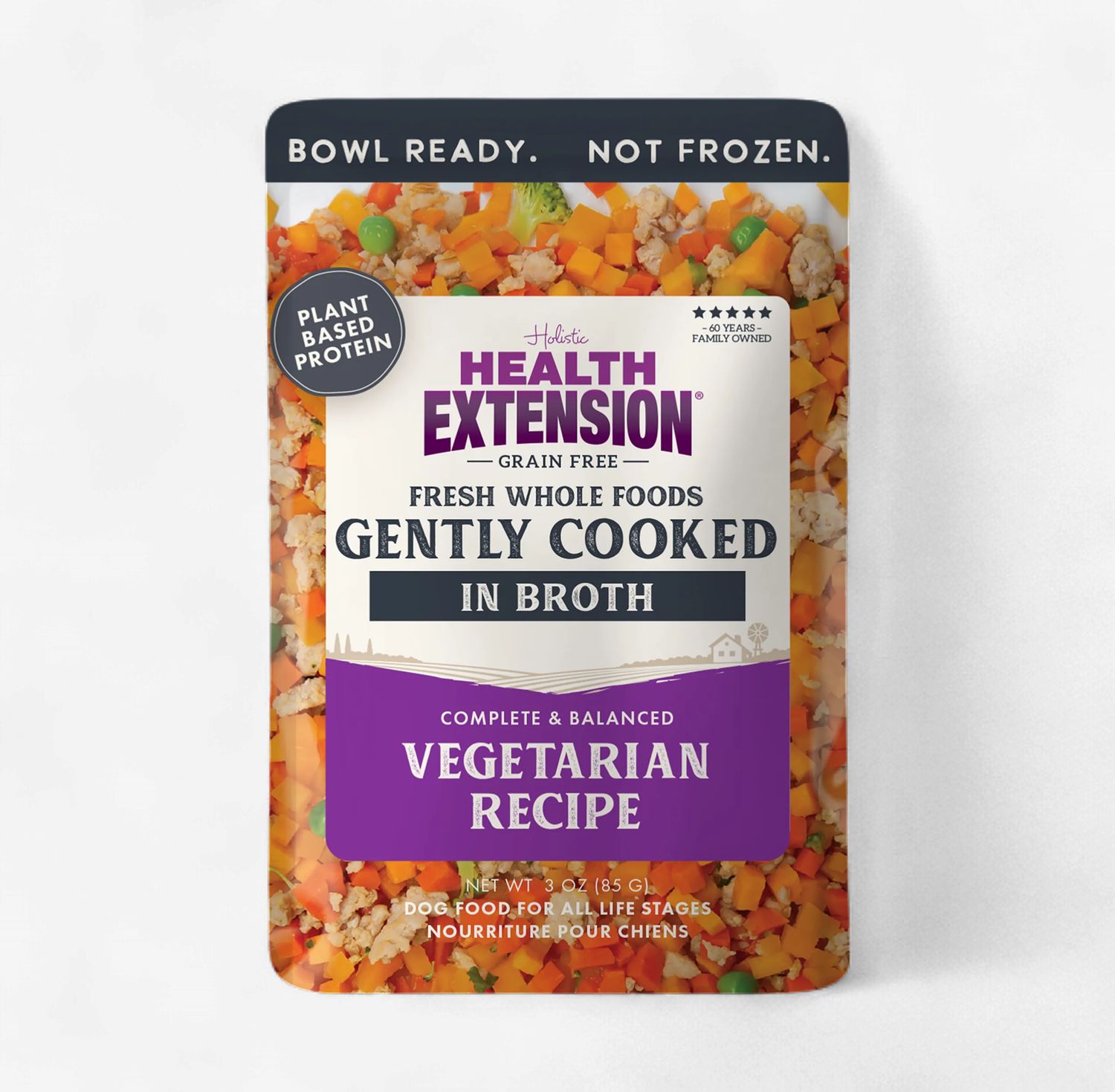 Health Extension Gently Cooked Grain Free Vegetarian Recipe Pouches for Dogs 3 oz