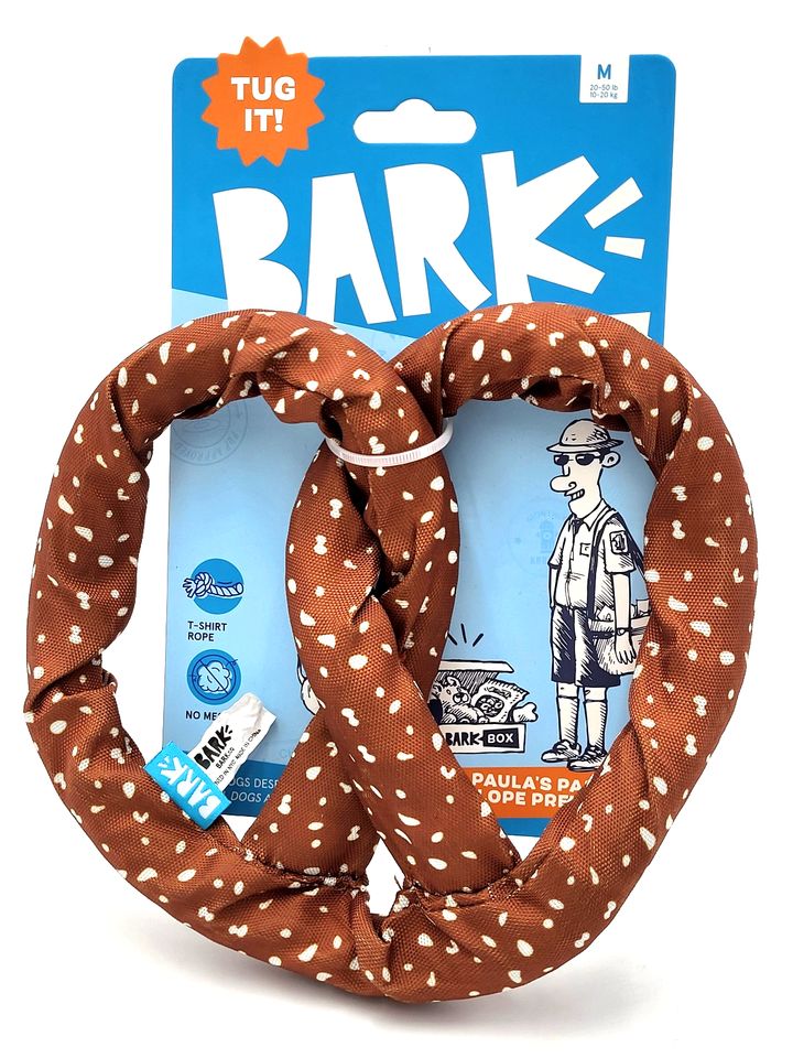 Bark Paula's Park Slope Pretzel Brown Plush Dog Toy Medium