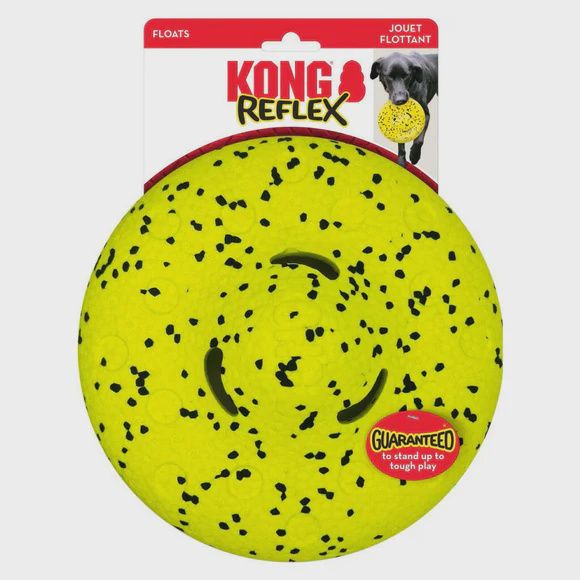 Kong Reflex Glide Flyer Dog Flying Disc Toy, Yellow