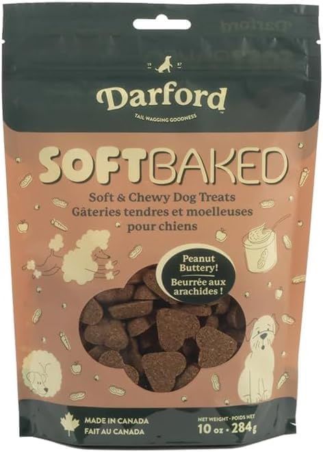 Darford Peanut Buttery! Adult Soft Baked Dog Treats, 10-oz bag