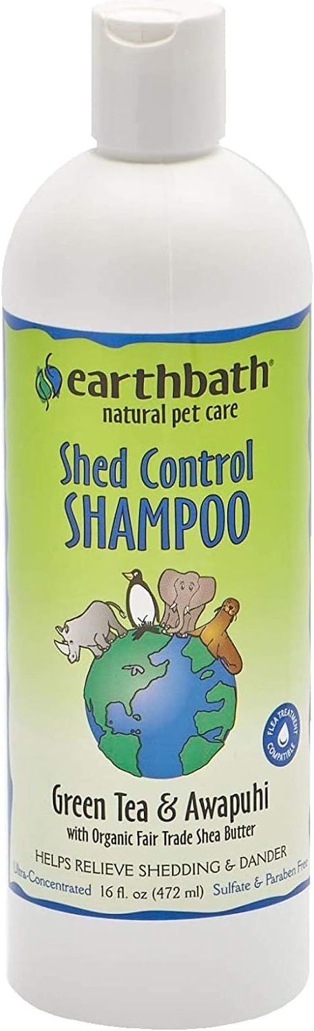 Earthbath Shed Control Shampoo, Green Tea &amp; Awapuhi 16oz