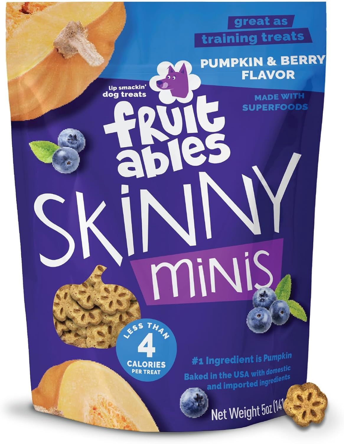 Fruitables Skinny Minis Soft Dog Treats Pumpkin &amp; Berry 5 oz