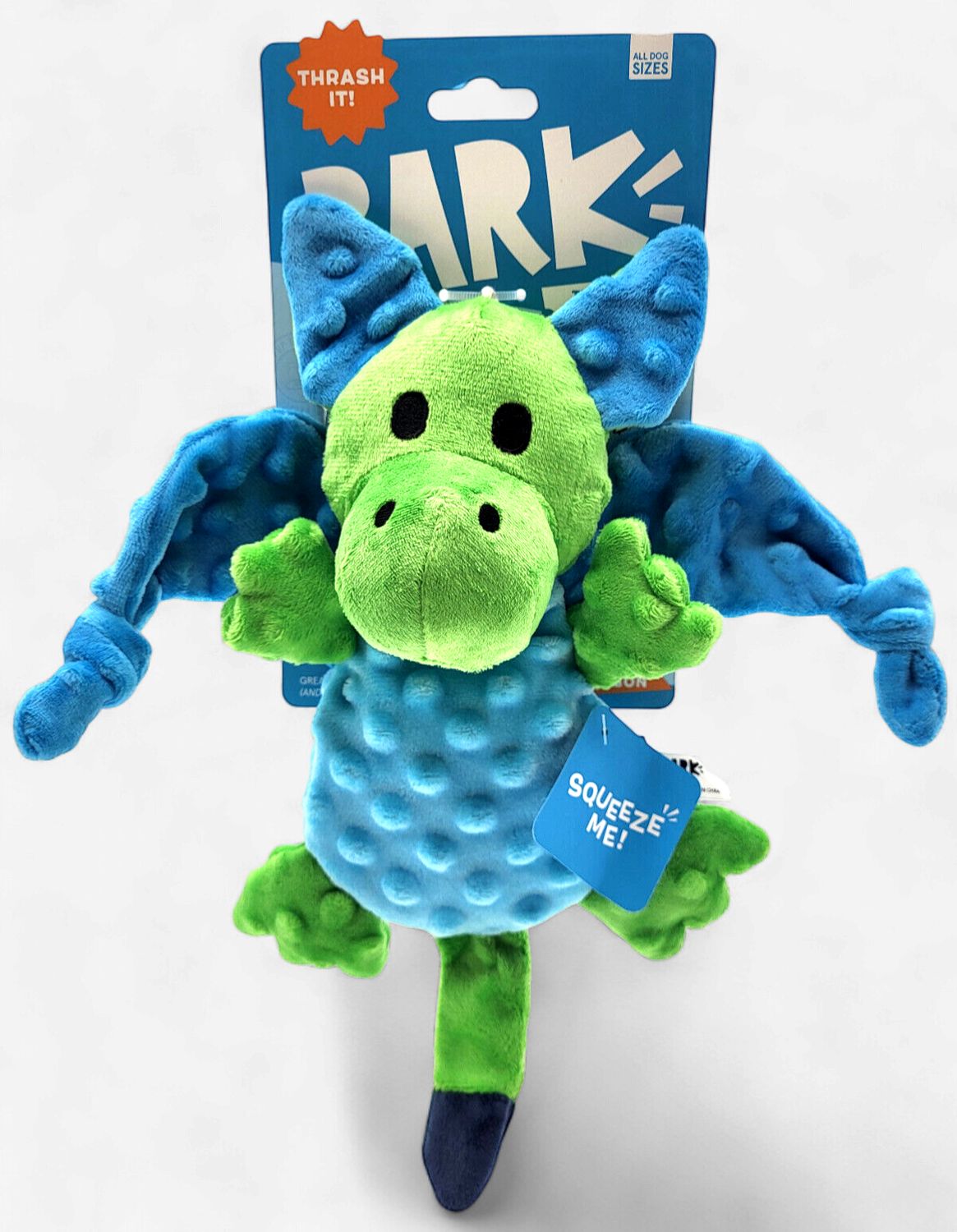 Bark Humbert The Dragon Blue Green Plush Dog Toy All Sizes