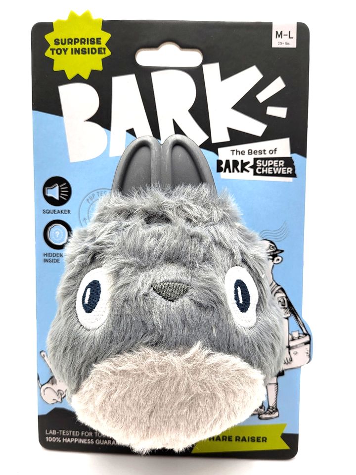 Bark Hare Raiser Rabbit Rubber Super Chewer Dog Toy Grey Med