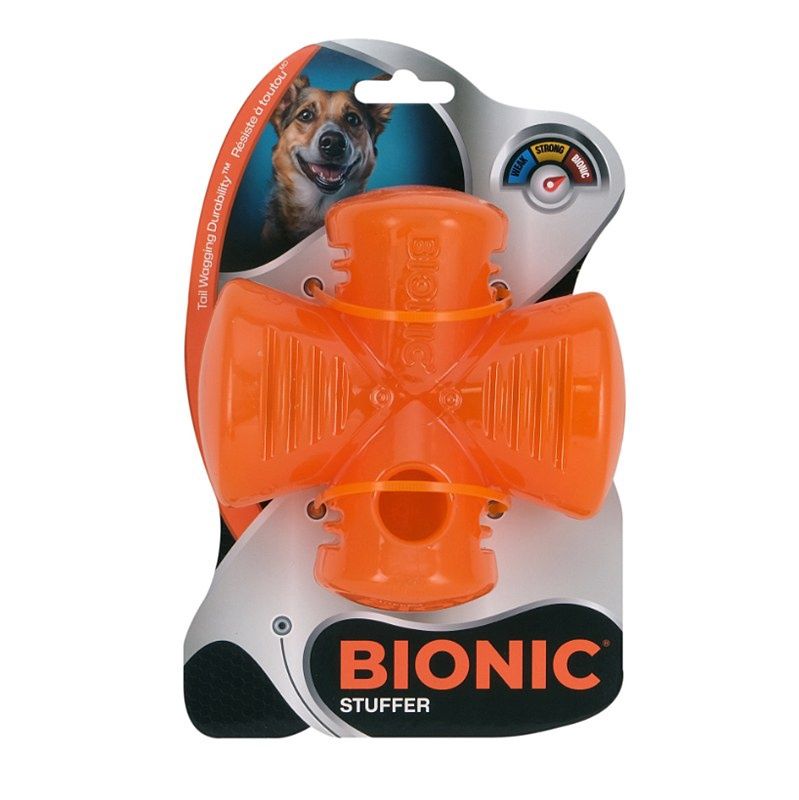 Bionic Stuffer Hidden Treats Orange Dog Chew Toy
