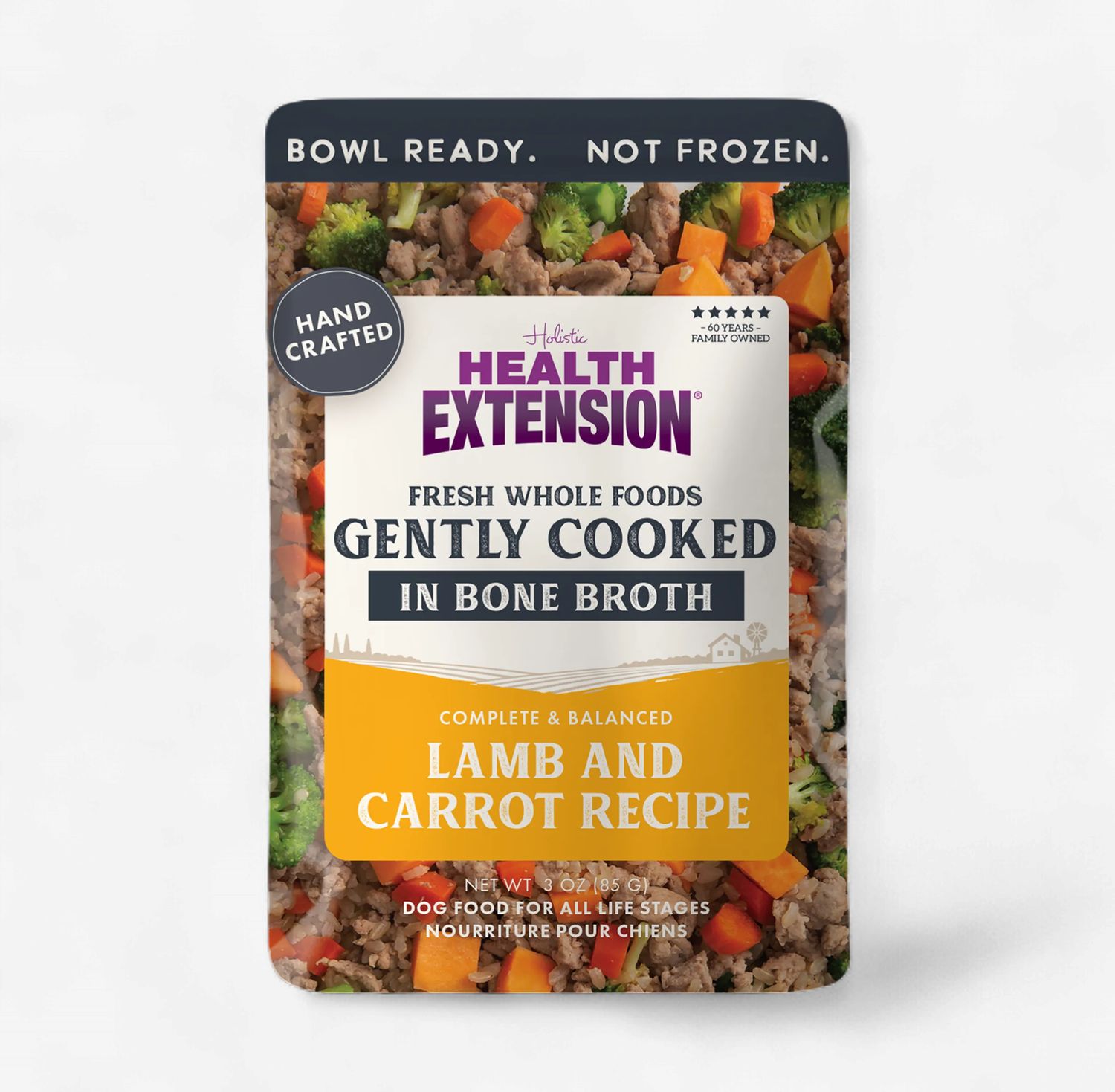 Health Extension Gently Cooked Lamb &amp; Carrot Recipe Pouches for Dogs 3 oz