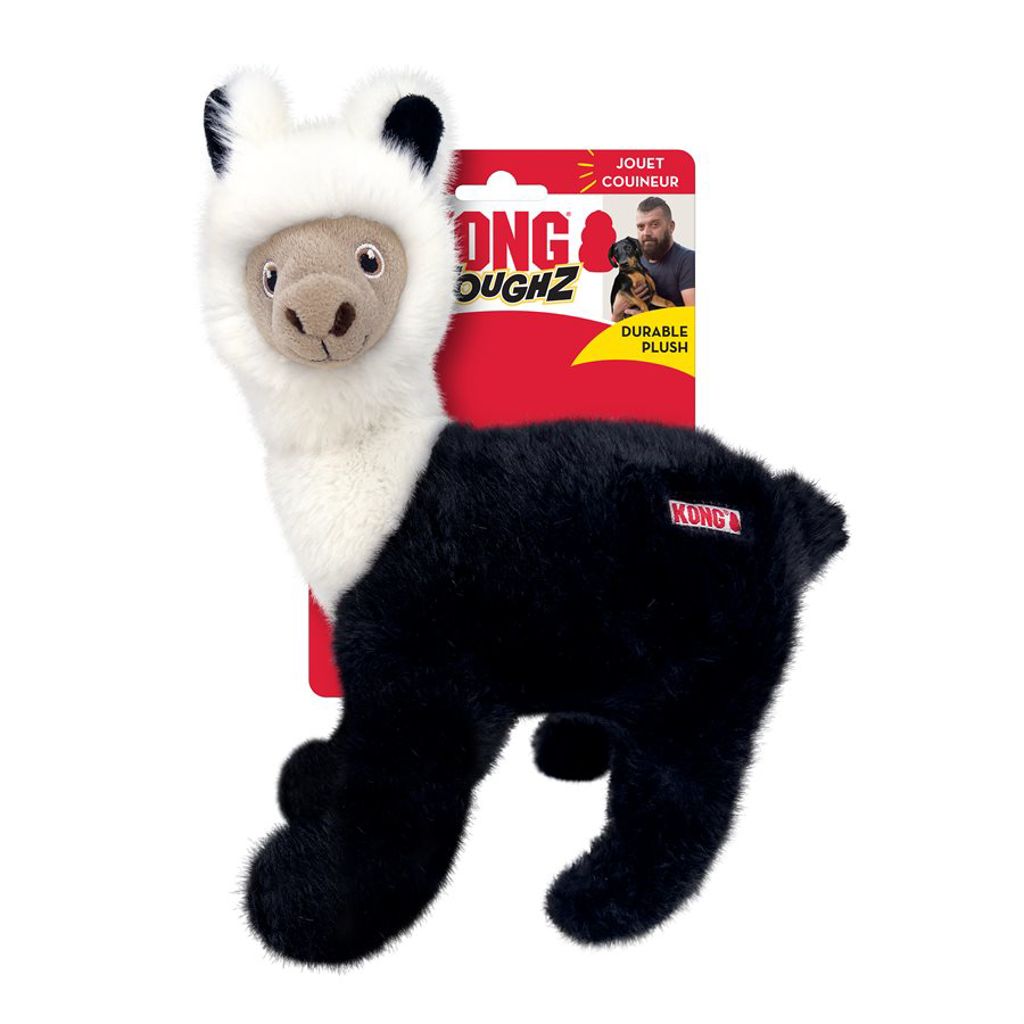Kong Toughz Llama Squeaky Plush Dog Toy  Medium