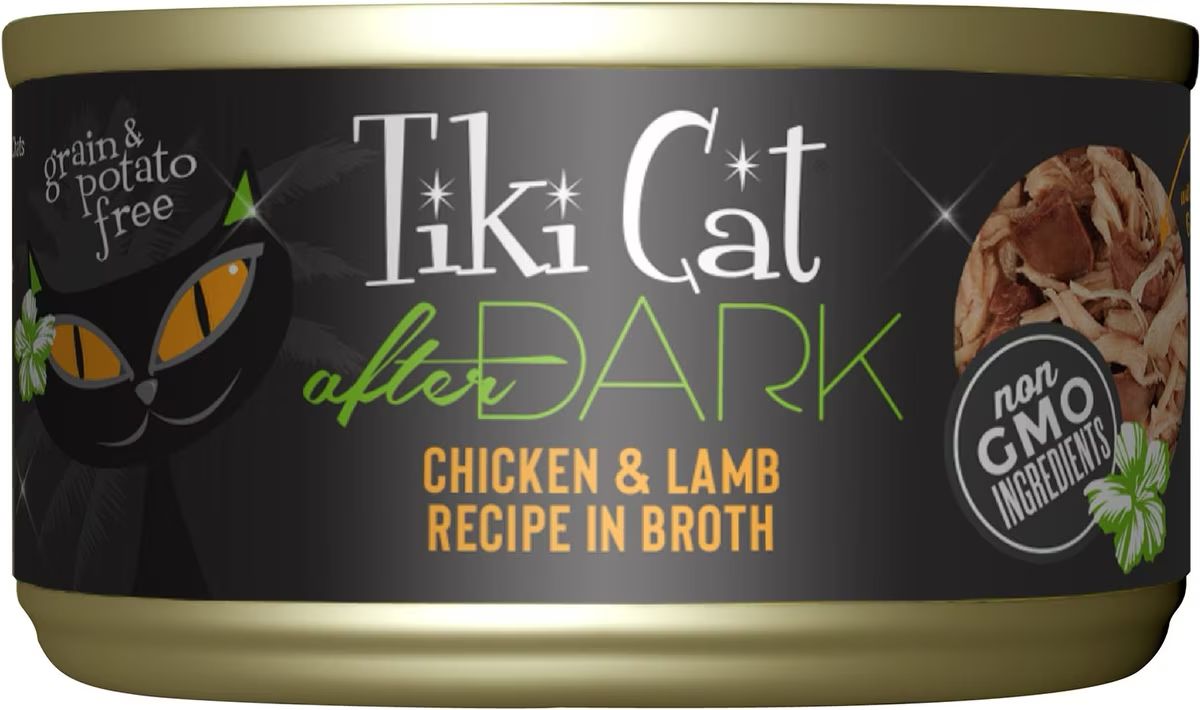 Tiki Cat After Dark Chicken &amp; Lamb Grain-Free Canned Food for Cats, 2.8 oz cans