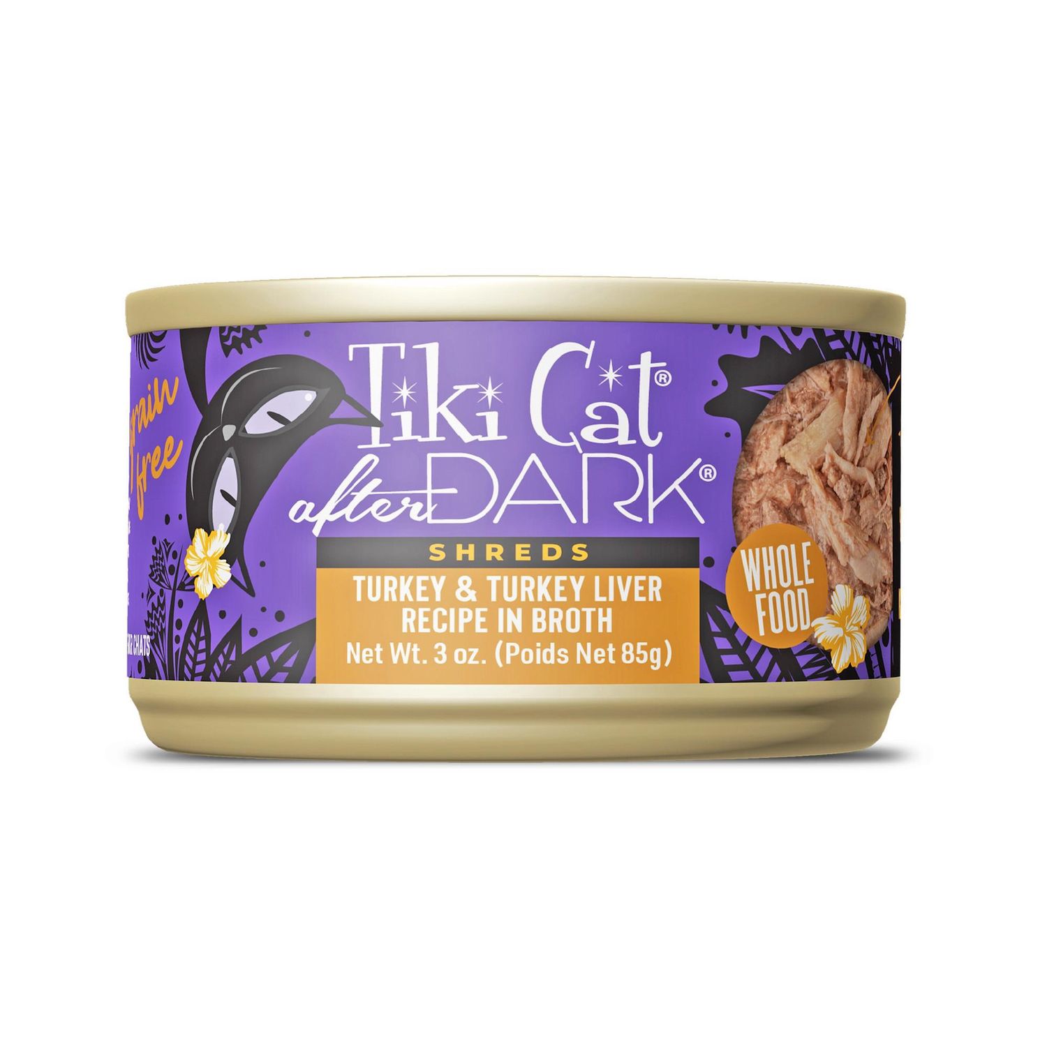 Tiki Cat After Dark Variety Pack Grain-Free Shredded Wet Cat Food, 3-oz can, case of 12 (Turkey &amp; Turkey Liver Recipe)