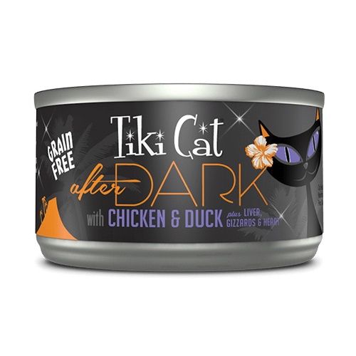 Tiki Pets Tiki Cat After Dark Cat Food, Chicken, Duck Flavor, 2.8 oz Can